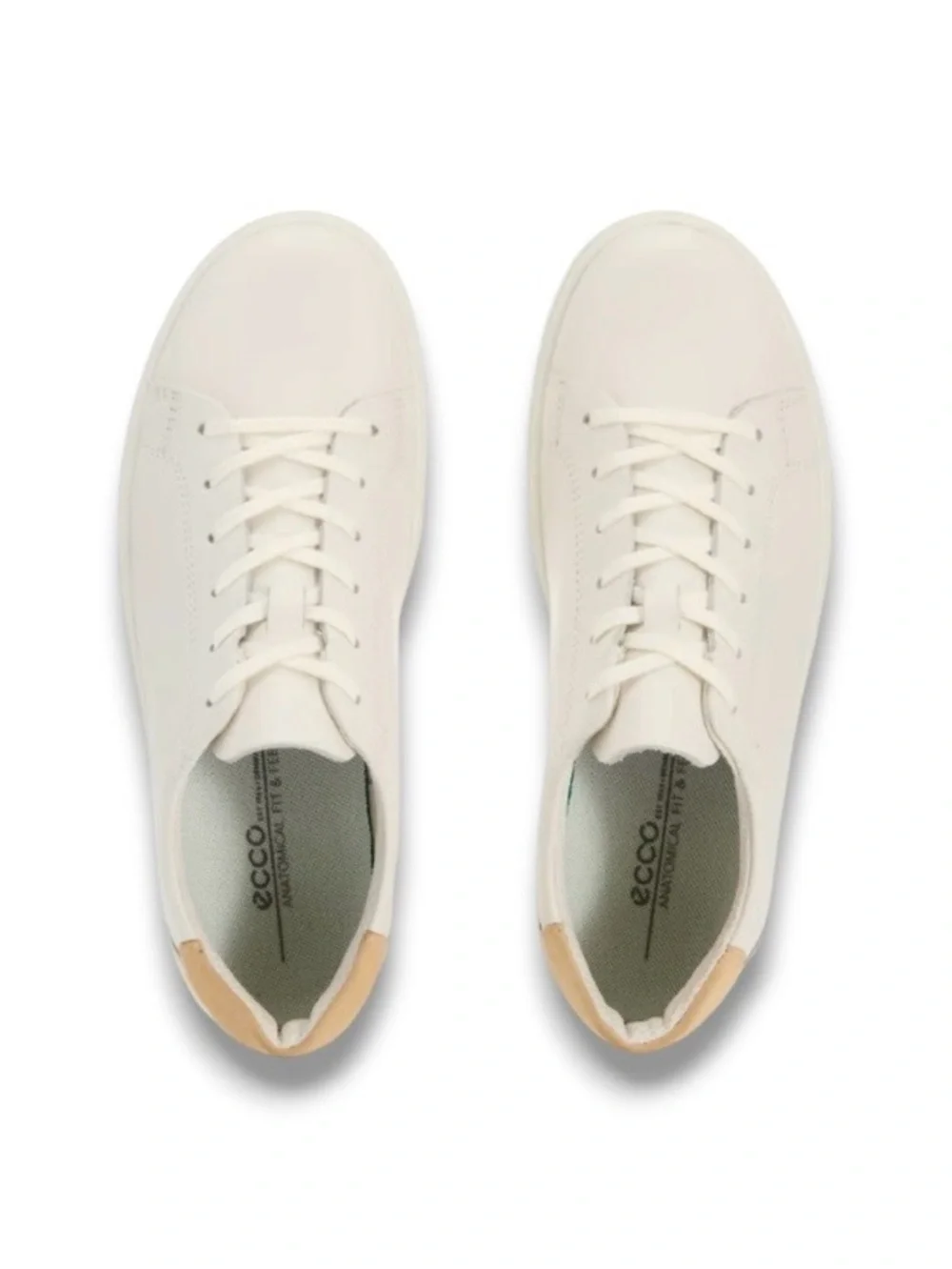 Ecco White Leather Classic Tie Low Top Women’s Sneakers Size 38
